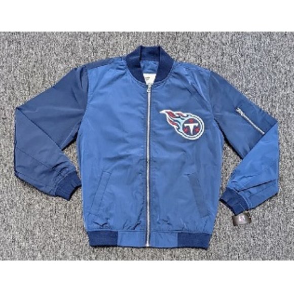 🆕 TENNESSEE TITANS FULL ZIP NYLON JACKET - NAVY BLUE - MEN - NFL - XL - Picture 1 of 2